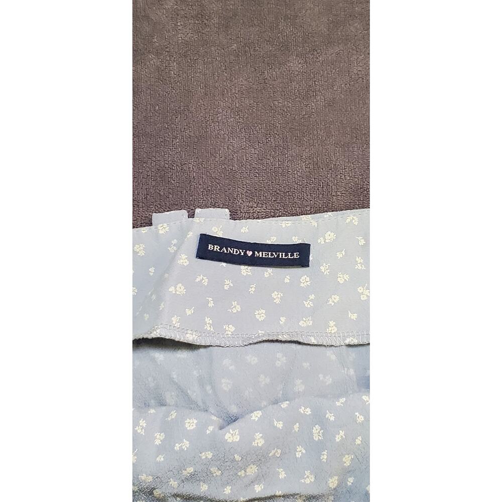 Brandy Melville Colleen Dress Blue Floral Ruffle Hem Tie Back One Size C35-57 - Picture 5 of 10